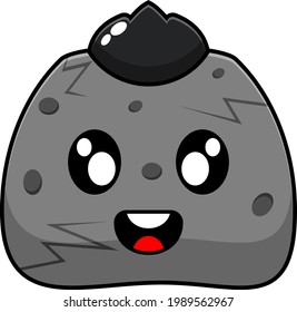 simple mascota vector de piedra lindo personaje de dibujos animados