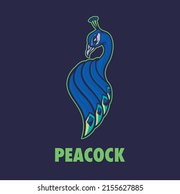 Simple mascot style peacock logo vector illustration. Very suitable for your business