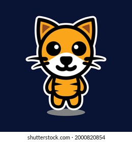 Simple Mascot Vector Design in the form of standing cat