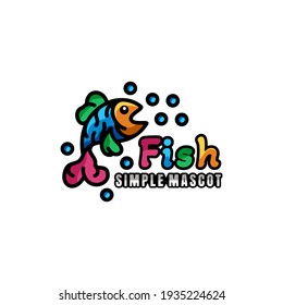 Einfache Mascot-Vectorlogo-Design-Fisch