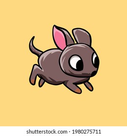 Einfaches Design des Vektorlogos von Mascot, Cute Rat