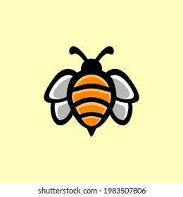Diseño del logotipo del vector de mascota simple: miel de abeja natural