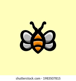Simple Mascot Vector Logo Design of Natural Bee Honey
