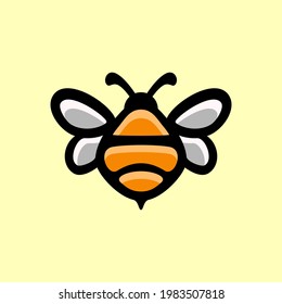 Simple Mascot Vector Logo Design of Natural Bee Honey