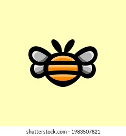Diseño del logotipo del vector de mascota simple: miel de abeja natural