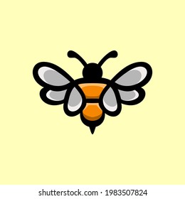 Simple Mascot Vector Logo Design of Natural Bee Honey