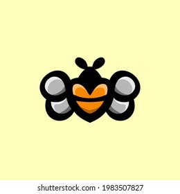 Simple Mascot Vector Logo Design of Natural Bee Honey