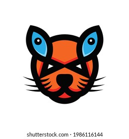Simple Mascot Vector Logo Design Combination Cats And fish Tuna