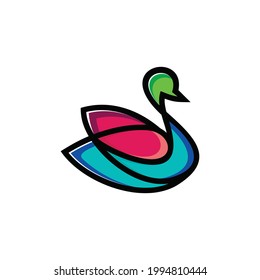 Simple Mascot Vector Logo Design of Swan