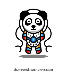 Simple Mascot Vector Logo Design of Panda Robotic