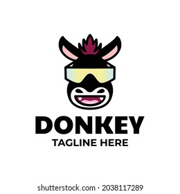 Simple Mascot Vector Logo Design shape Donkey