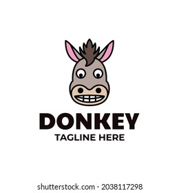 Simple Mascot Vector Logo Design shape Donkey
