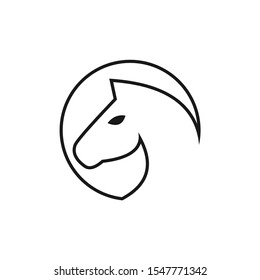 Simple Masculine Modern Horse Power Head Vector Logo Design