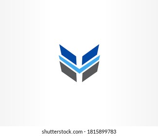 Simple mask blue concept elements icon logo