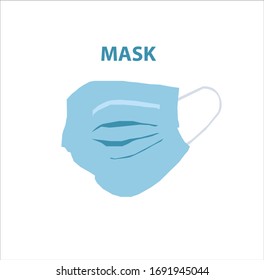 Einfache Maske Flach Design Blau Farbe