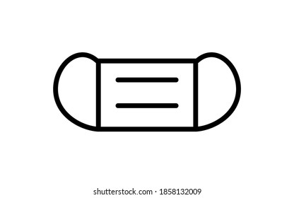 Simple mask icon, black and white