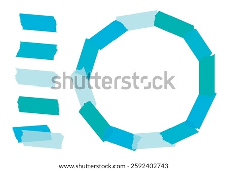 Simple masking tape illustration frame (summer)