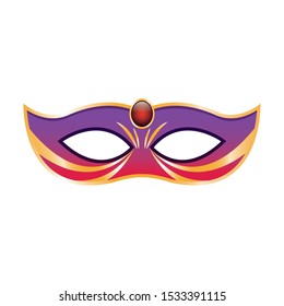 simple Masquerade mask icon over white background, colorful design. vector illustration