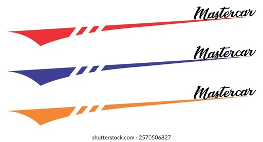 Simple MASTERCAR text vector and variation line desai, sticker print design.