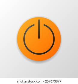 Simple material power button. Vector illustration