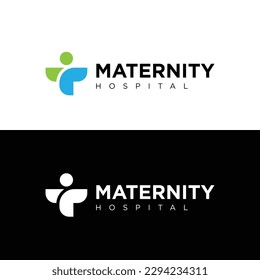 Simple maternity hospital logo vector.