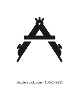 Simple math compass icons with pen point in solid style design on white background. Suitable for math, school, website app, user interface and pattern design. Pixel Perfect 48x48. Vector EPS 10