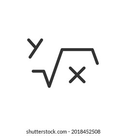 Simple math line icon. Premium symbol in stroke style. Design of math icon. Vector illustration.