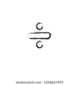Simple math symbol for calculating such as division symbol with asphalt style