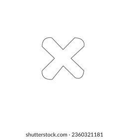 Simple math symbol for calculating such as multiplication with simple style