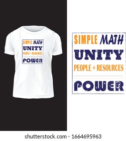 Simple math unity people+resource=Power, print vector design