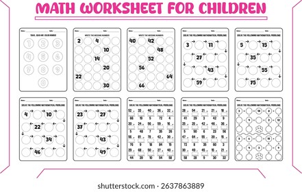 Simple math worksheet for children