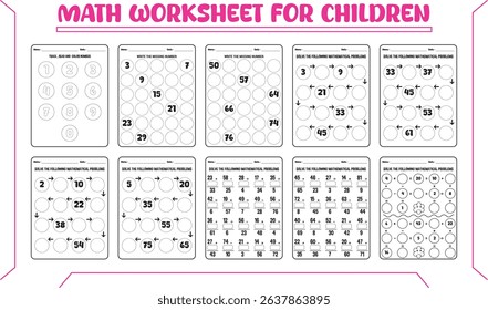 Simple math worksheet for children