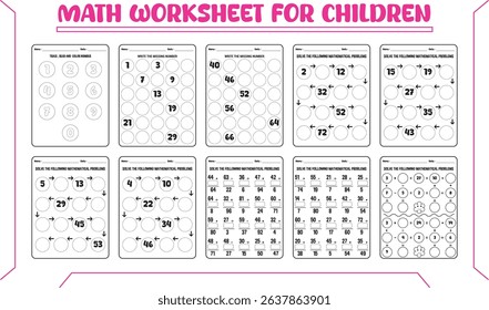 Simple math worksheet for children