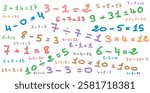 Simple Mathematical Equation Background. Numbers and equations.