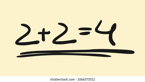 Simple mathematical equation. Basic maths. 