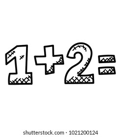 
Simple mathematical equation, doodle icon basic maths
