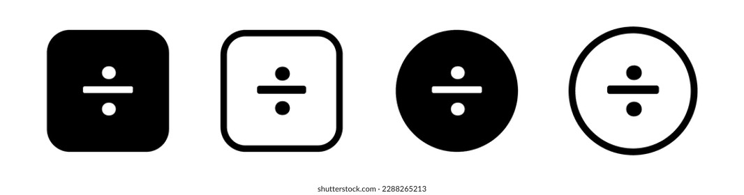 Simple mathematical symbol collection. Calculations sign. Math vector icon set. 