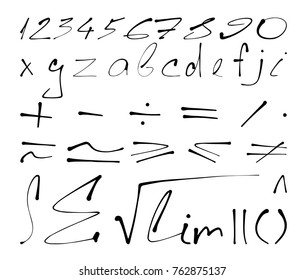 Simple mathematical symbols