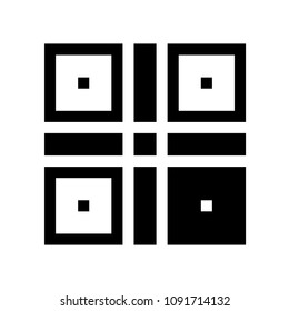 Simple matrix qr code icon for design