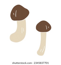 Simple Matsutake Mushroom Illustration, Vector Material