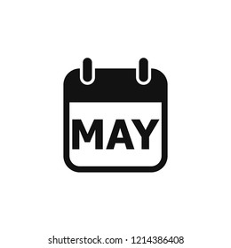 Simple May calendar icon, notification, alert, popup, planner, vector illustration
