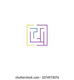 Simple Maze Icon. Brain Teaser Logotype Design Illustration