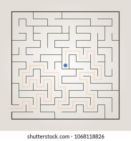 Simple maze with path solution