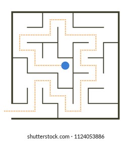 Simple maze with path solution