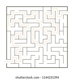 Simple maze with path solution