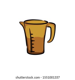 simple measuring cup icon. Cooking Tools silhouette logo. chef and people use this material and equipment to make food or drink. community and club that love cook activity. web, mobile smart apps line