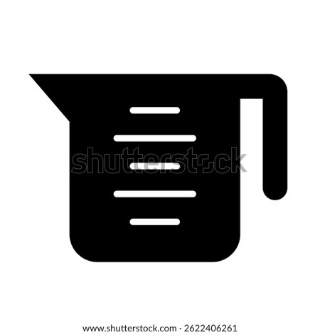 Simple measuring cup silhouette icon. Vector.