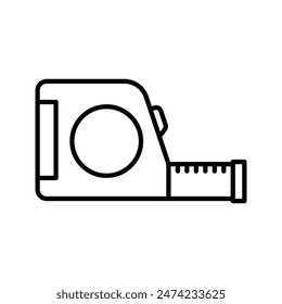 simple measuring tape icon with outline style