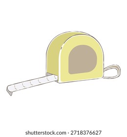 Simple Measuring Tape Tool Illustration Isolated