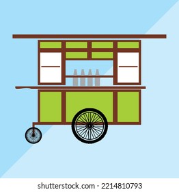 Simple Meatball Cart Logo vector